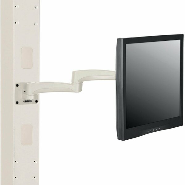 Global Industrial Fixed Height LED/LCD Monitor Wall Mount Arm with VESA Plate, Beige 436945ABG